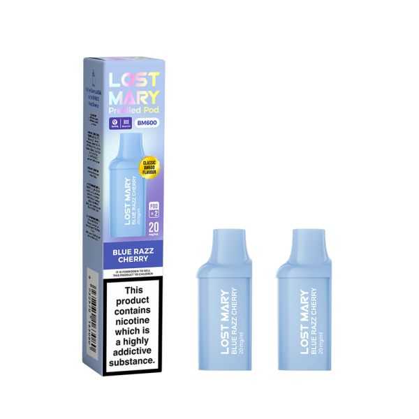 Lost Mary BM600 Prefilled Pod , Blue Razz Cherry  Flavour, Vape Wave UK 