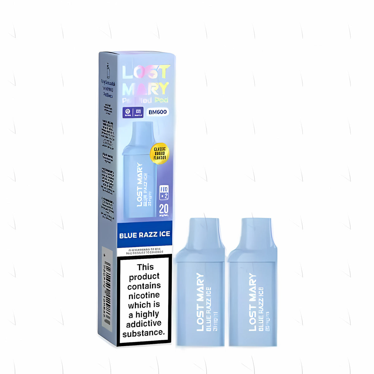 Lost Mary BM600 Prefilled Pod , Blue Razz Ice Flavour, Vape Wave UK 