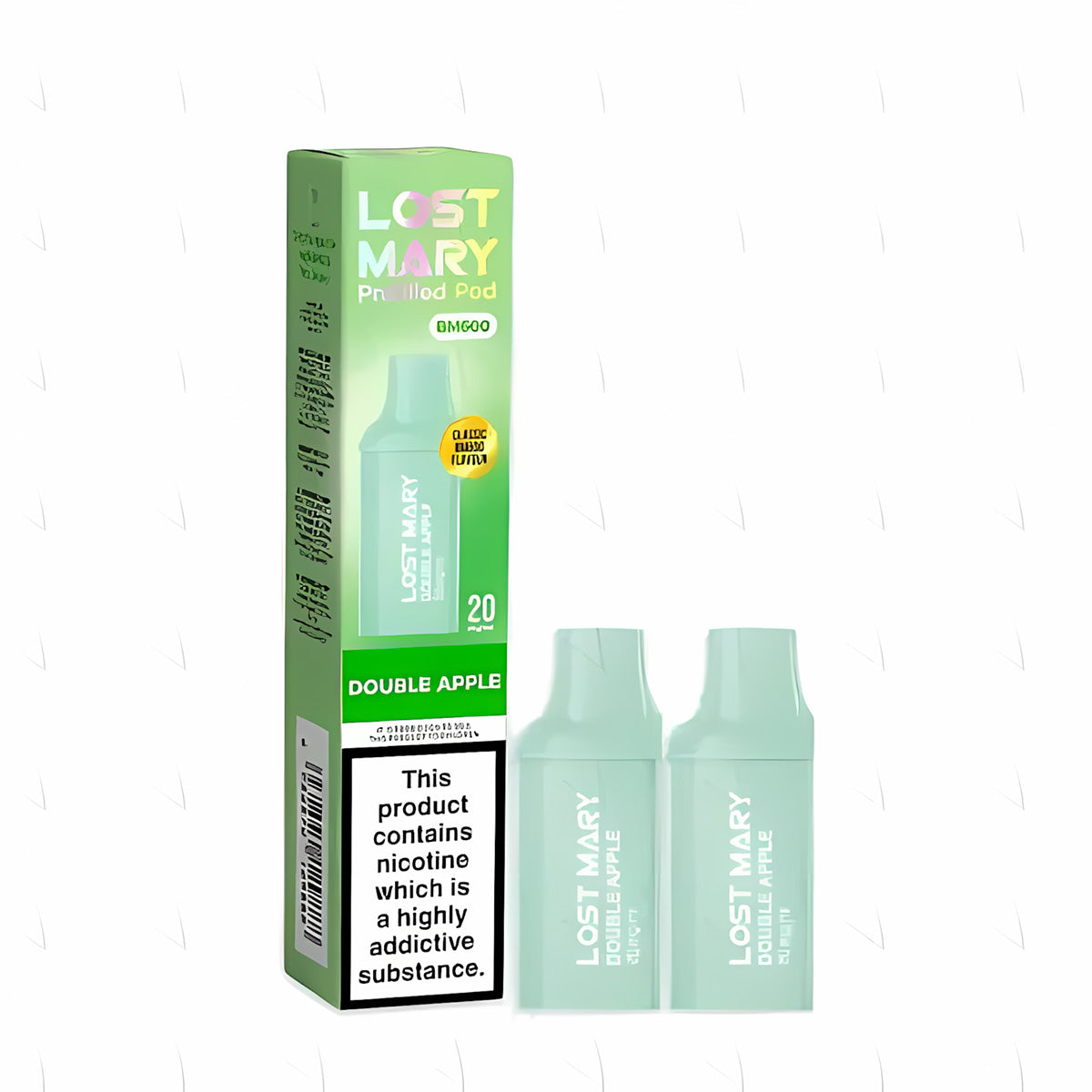 Lost Mary BM600 Prefilled Pod , Double Apple  Flavour, Vape Wave UK 