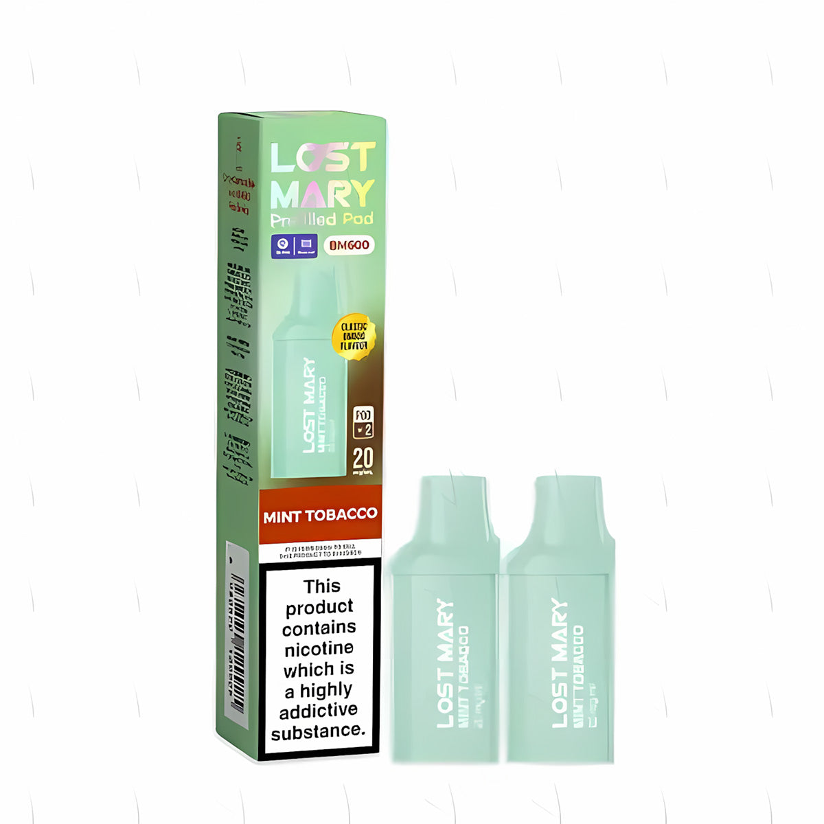 Lost Mary BM600 Prefilled Pod , Mint Tobacco  Flavour, Vape Wave UK 