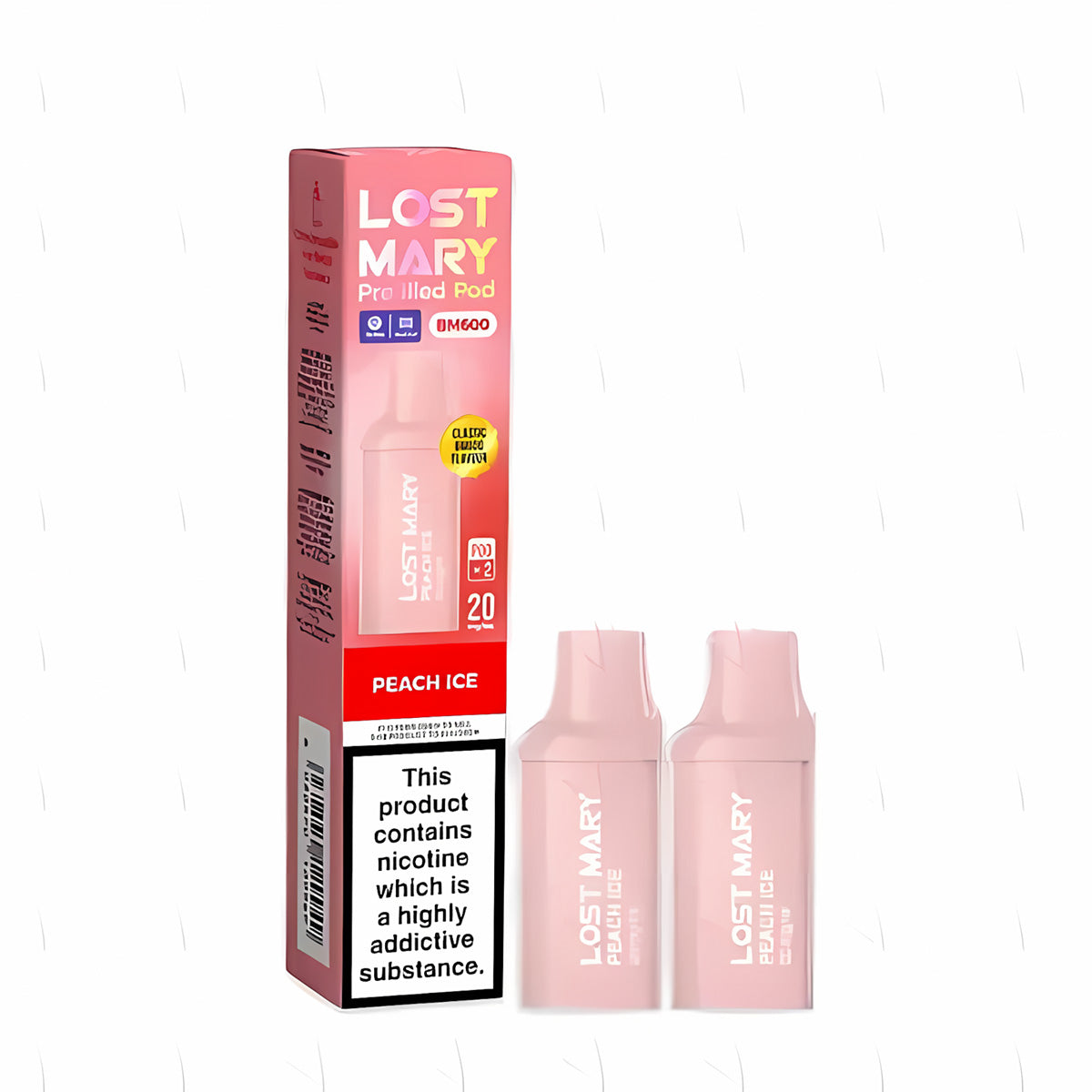 Lost Mary BM600 Prefilled Pod , Peach Ice  Flavour, Vape Wave UK
