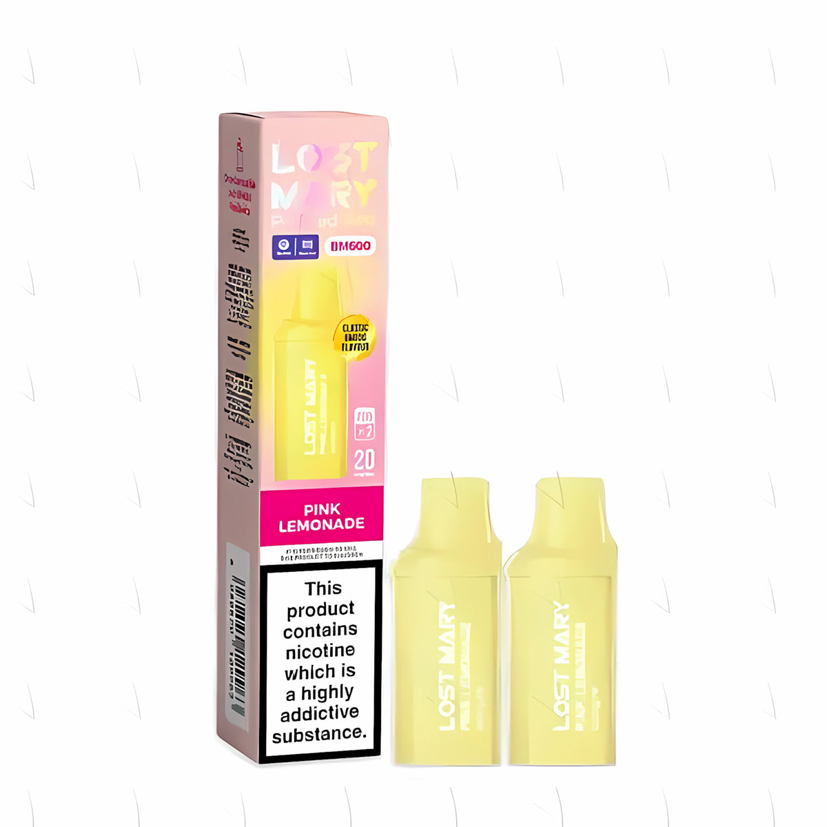 Lost Mary BM600 Prefilled Pod , Pink Lemonade  Flavour, Vape Wave UK