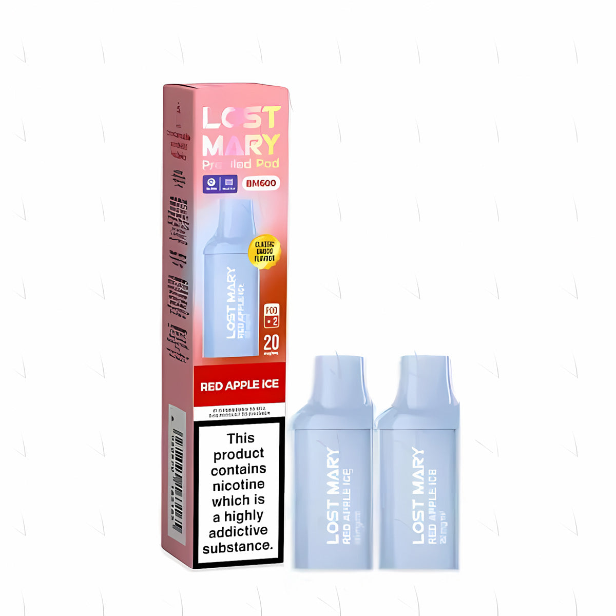 Lost Mary BM600 Prefilled Pod , Red Apple Ice  Flavour, Vape Wave UK