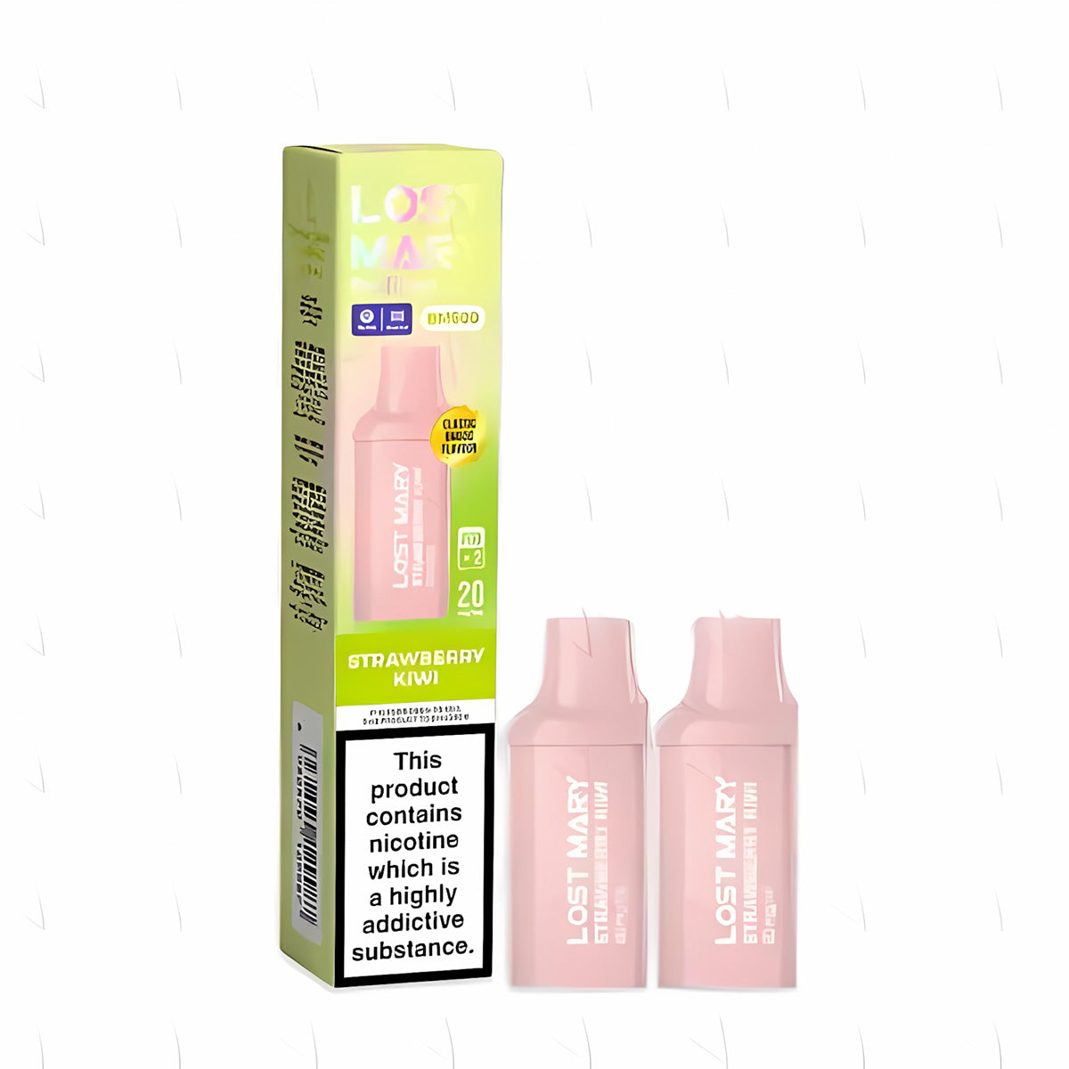 Lost Mary BM600 Prefilled Pod , Strawberry Kiwi  Flavour, Vape Wave UK