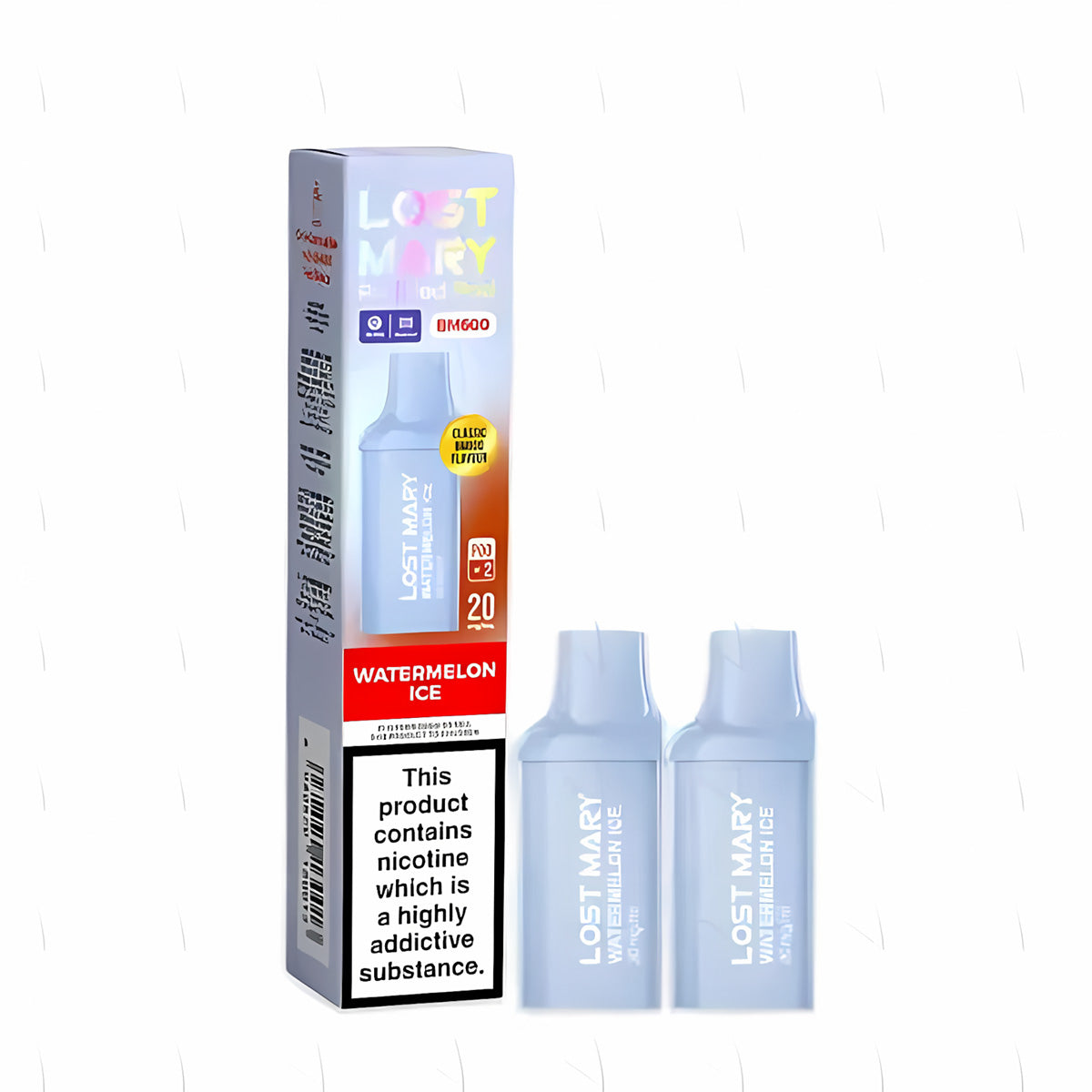 Lost Mary BM600 Prefilled Pod , Watermelon  Ice Flavour, Vape Wave UK