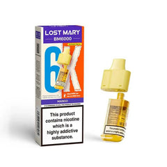 Lost Mary BM6000 Prefilled Pods , Mango  Flavour, Vape Wave UK