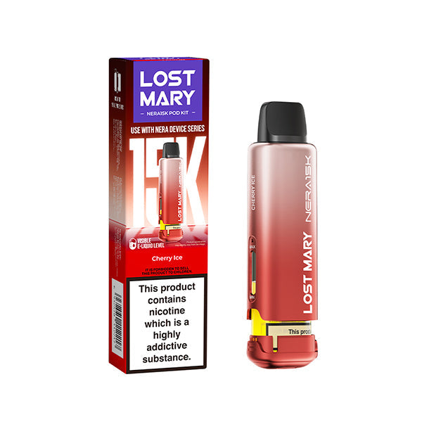 Lost Mary Nera 15,000 Prefilled Pods, Cherry Ice Flavour, Vape Wave UK