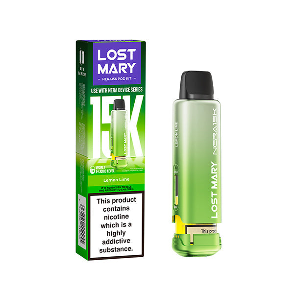 Lost Mary Nera 15,000 Prefilled Pods, Lemon Lime Flavour, Vape Wave UK