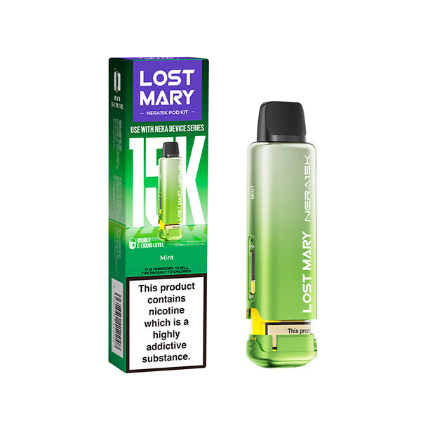 Lost Mary Nera 15,000 Prefilled Pods, Mint Flavour, Vape Wave UK