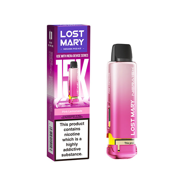 Lost Mary Nera 15,000 Prefilled Pods, Pink Lemonade Flavour, Vape Wave UK
