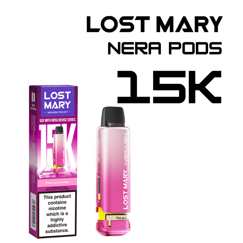 Lost Mary Nera 15,000 Prefilled Pods, Pink Lemonade Flavour, Vape Wave UK