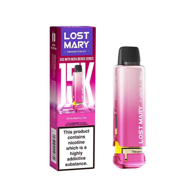 Lost Mary Nera 15,000 Prefilled Pods, Strawberry Ice Flavour, Vape Wave UK