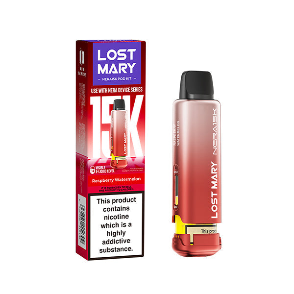 Lost Mary Nera 15,000 Prefilled Pods, Raspberry Watermelon Flavour, Vape Wave UK