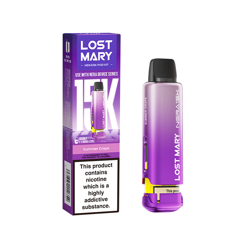 Lost Mary Nera 15,000 Prefilled Pods, Summer Grape Flavour, Vape Wave UK