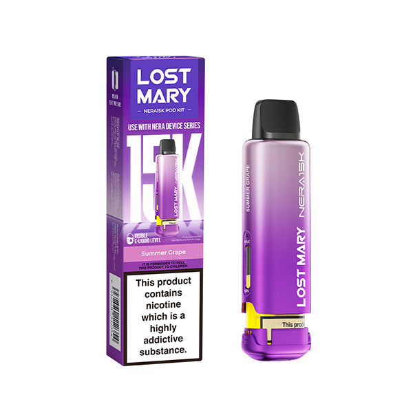 Lost Mary Nera 15,000 Prefilled Pods, Summer Grape  Flavour, Vape Wave UK
