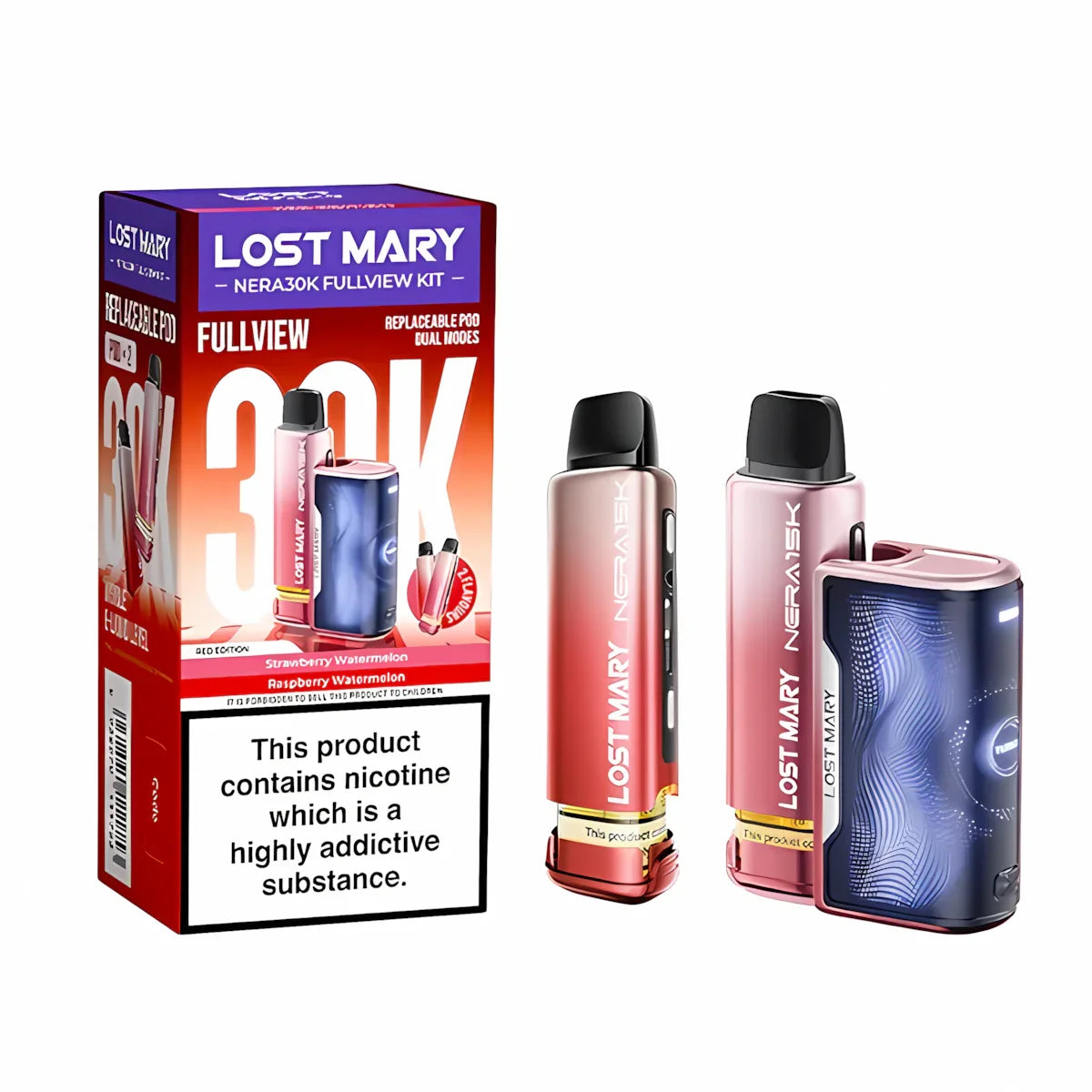 Lost Mary Nera 30K Fullview Prefilled Pod Kit, Red Edition Flavour, Vape Wave UK