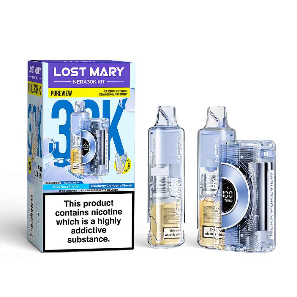 Lost Mary Nera 30K Pureview Prefilled Pod Vape Kit, Blue  Edition, Vape Wave UK
