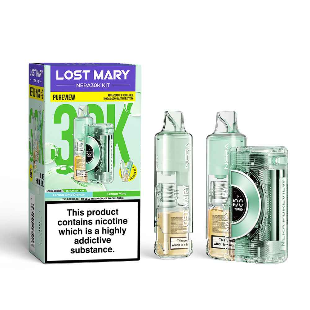 Lost Mary Nera 30K Pureview Prefilled Pod Vape Kit, Lemon  Edition, Vape Wave UK