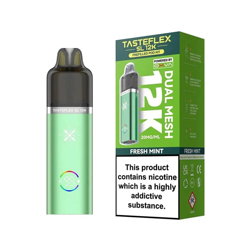 Oxva Tasteflex SL 12K Pod Vape Kit, Fresh Mint  Flavour, Vape Wave UK