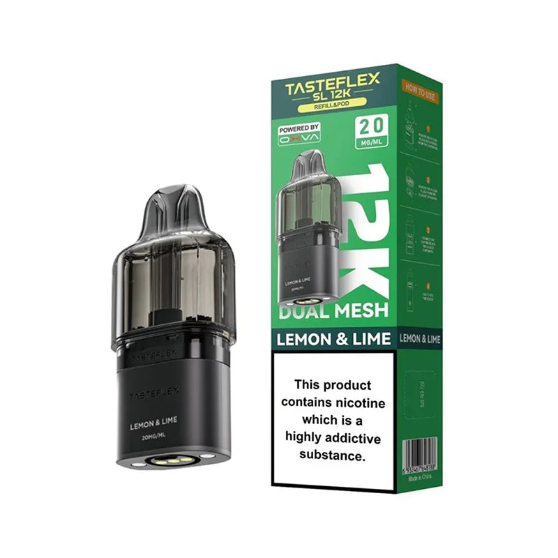 Oxva Tasteflex SL 12K Pods Dual Mesh, Lemon Lime  Flavour, Vape Wave UK