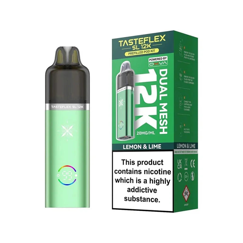 Oxva Tasteflex SL 12K Pod Vape Kit, Lemon And Lime Flavour, Vape Wave UK