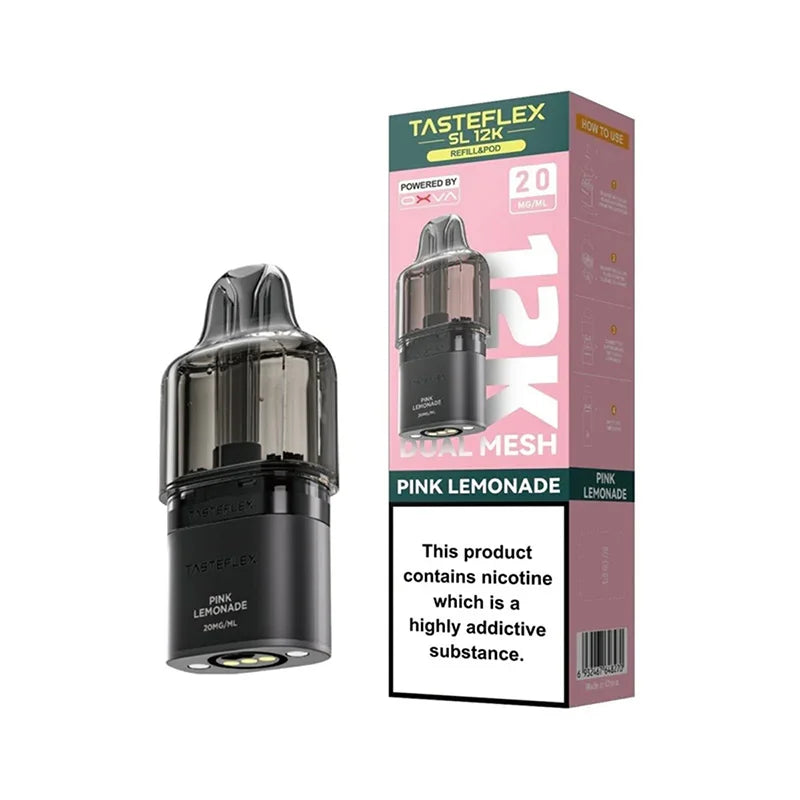 Oxva Tasteflex SL 12K Pods Dual Mesh, Pink Lemonade  Flavour, Vape Wave UK
