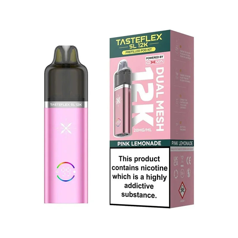 Oxva Tasteflex SL 12K Pod Vape Kit, Pink Lemonade Flavour, Vape Wave UK
