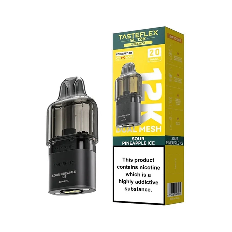 Oxva Tasteflex SL 12K Pods Dual Mesh, Sour Pineapple Ice  Flavour, Vape Wave UK
