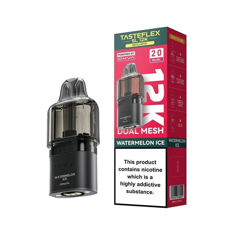 Oxva Tasteflex SL 12K Pods Dual Mesh, Watermelon Ice  Flavour, Vape Wave UK

