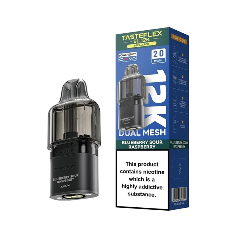 Oxva Tasteflex SL 12K Pods Dual Mesh, Blueberry Sour Raspberry  Flavour, Vape Wave UK