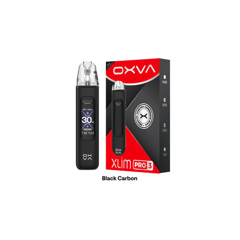 Oxva Xlim Pro 3 30W 1500mAh Pod Vape Kit , Black Carbon  Colour, Vape Wave UK