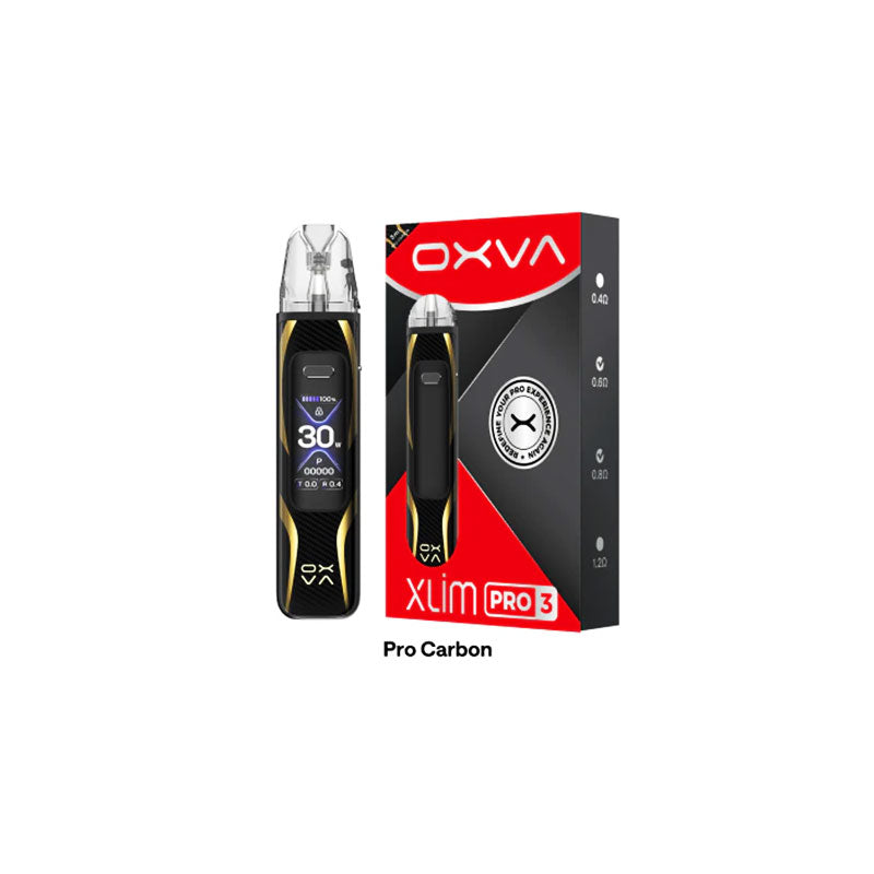 Oxva Xlim Pro 3 30W 1500mAh Pod Vape Kit ,  Pro Carbon Colour, Vape Wave UK