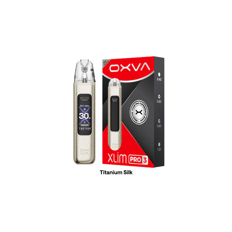Oxva Xlim Pro 3 30W 1500mAh Pod Vape Kit , Titanium  Colour, Vape Wave UK