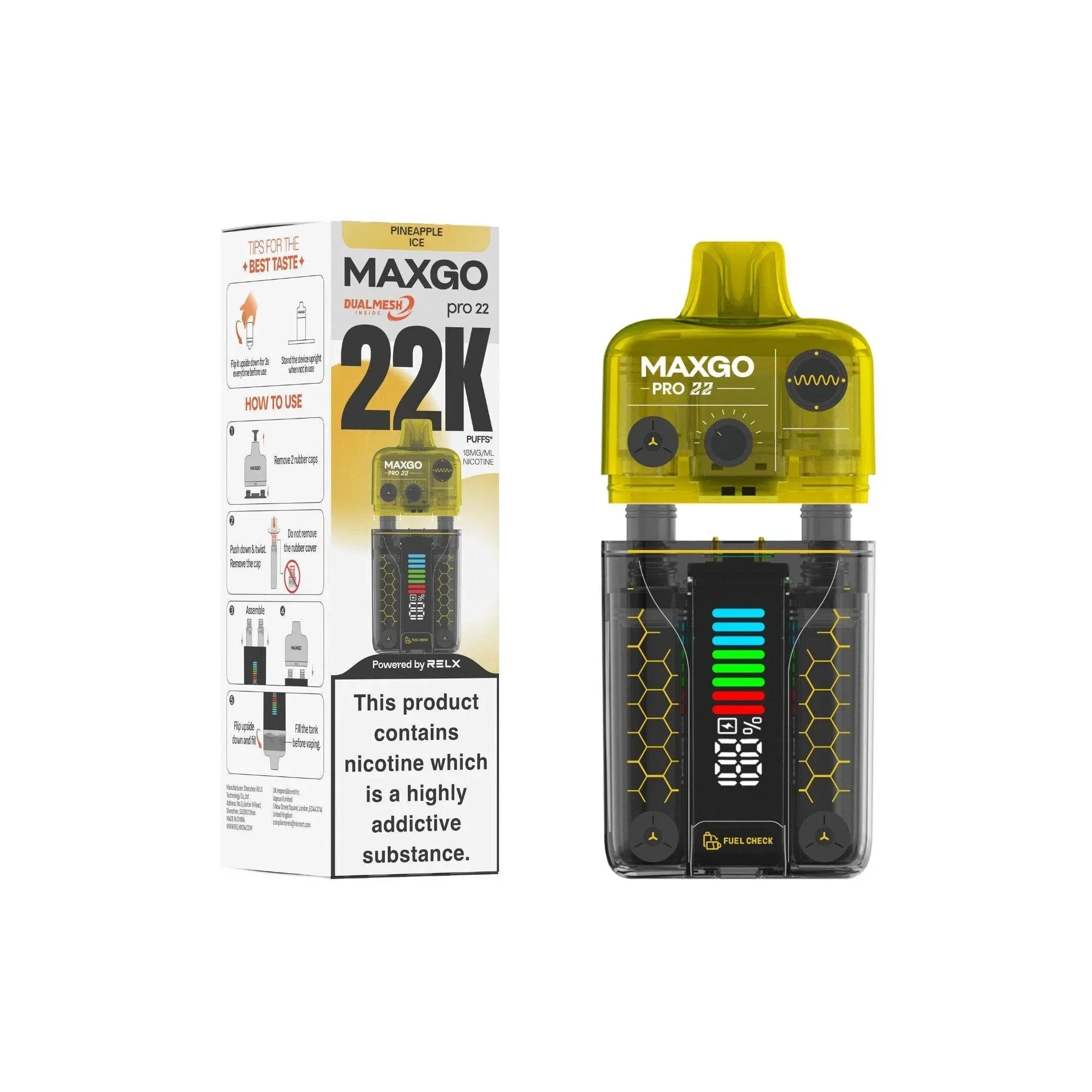 Relx MaxGo Pro 22000 Prefilled Pod Vape Kit