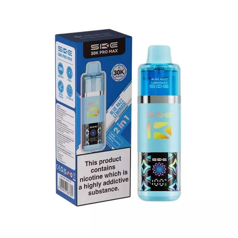 SKE 30K Pro Max Prefilled Pod Kit, Blue Razz Lemonade Edition Flavour, Vape Wave UK
