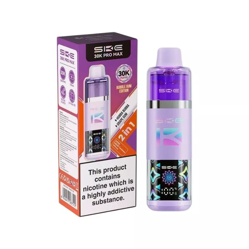 SKE 30K Pro Max Prefilled Pod Kit, Hubba Bubba And Grape Gum  Flavour, Vape Wave UK