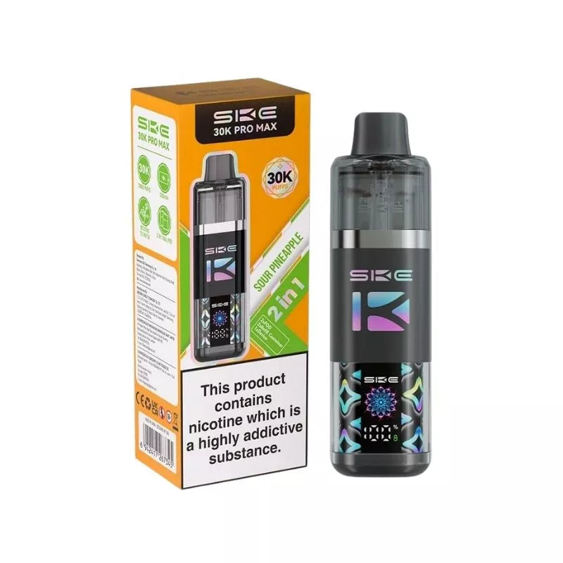SKE 30K Pro Max Prefilled Pod Kit, Sour Pineapple   Flavour, Vape Wave UK