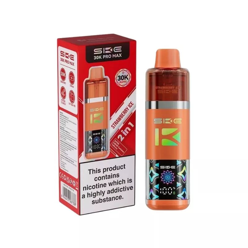 SKE 30K Pro Max Prefilled Pod Kit, Strawberry Ice  Flavour, Vape Wave UK