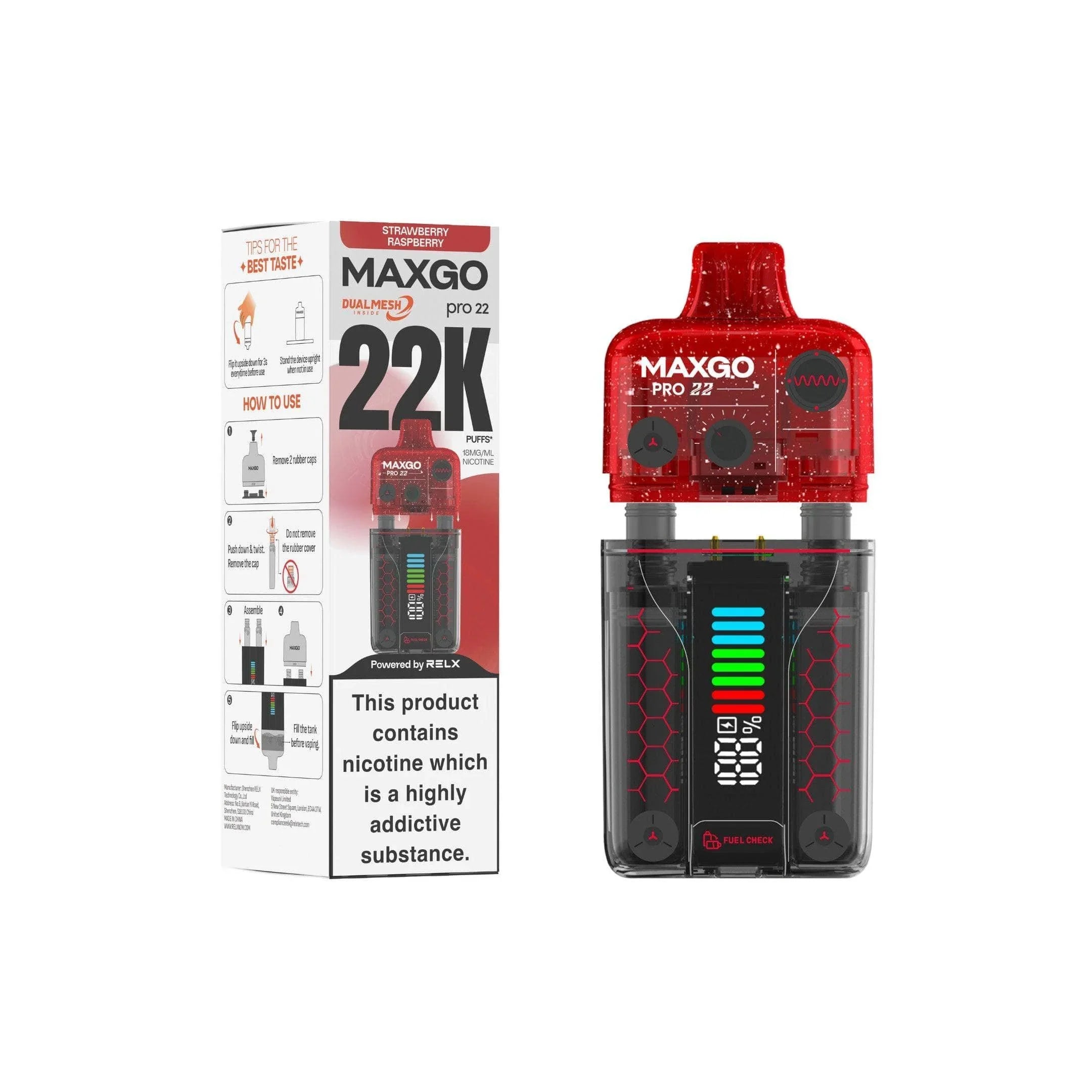 Relx MaxGo Pro 22000 Prefilled Pod Vape Kit