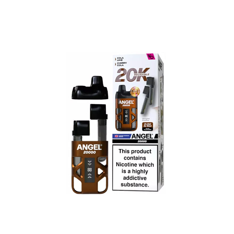 Vape Bars Angel 20,000 Prefilled Pod Vape Kit, Brown Edition Flavour, Vape Wave UK
