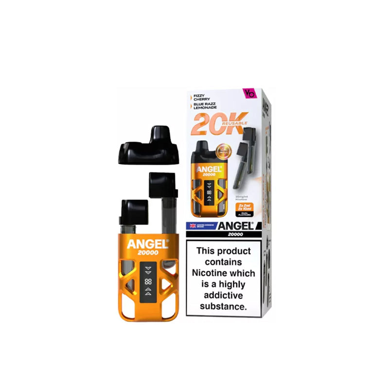 Vape Bars Angel 20,000 Prefilled Pod Vape Kit, Golden  Edition Flavour, Vape Wave UK