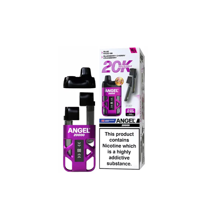 Vape Bars Angel 20,000 Prefilled Pod Vape Kit, Purple Edition Flavour, Vape Wave UK