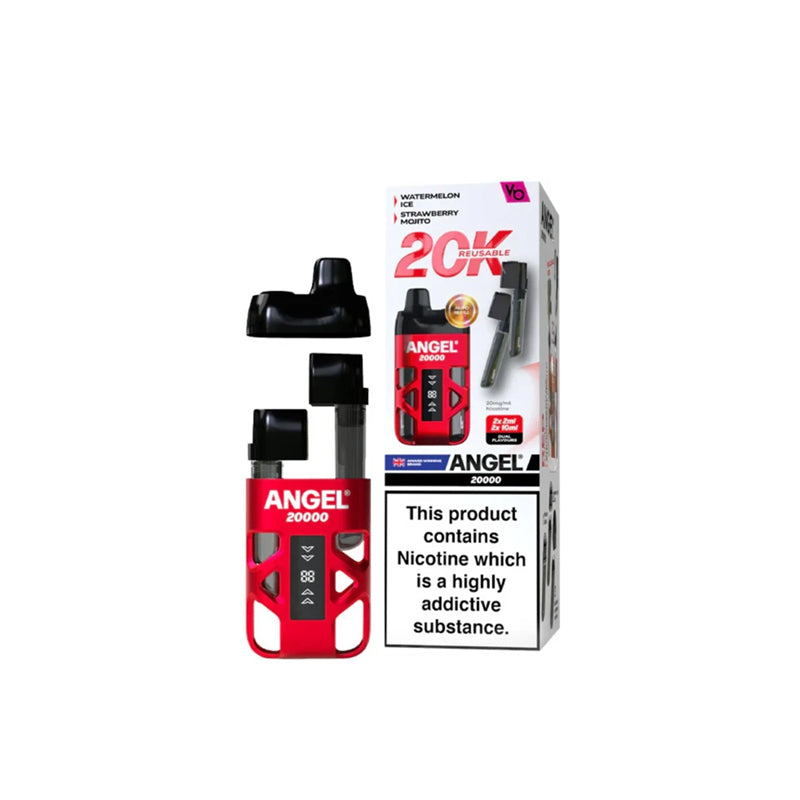 Vape Bars Angel 20,000 Prefilled Pod Vape Kit, Red Edition Flavour, Vape Wave UK
