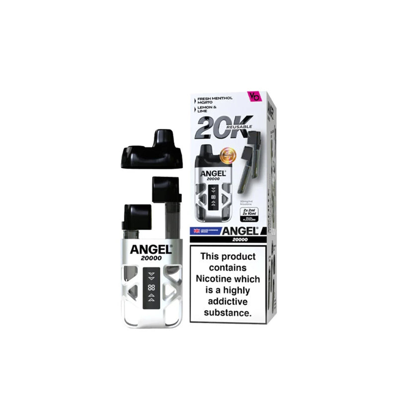 Vape Bars Angel 20,000 Prefilled Pod Vape Kit, White  Edition Flavour, Vape Wave UK
