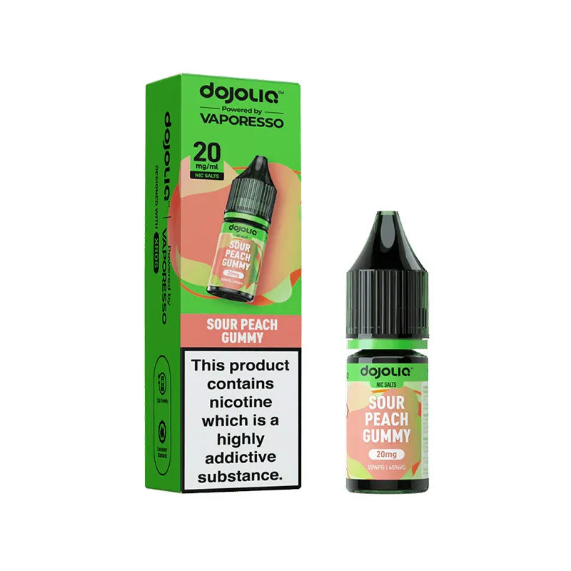Vaporesso DojoLiq Sour Peach Gummy Nic Salt, Pack Of 10, Vape Wave UK