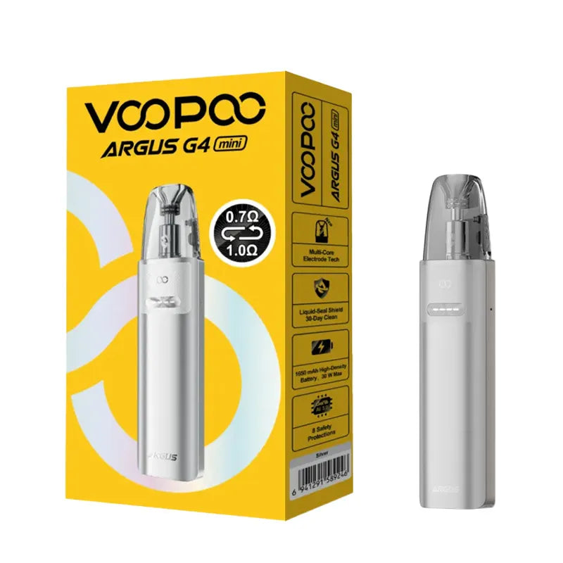 Voopoo Argus G4 Mini Pod Kit 1650MAh, Silver  Colour, Vape Wave UK