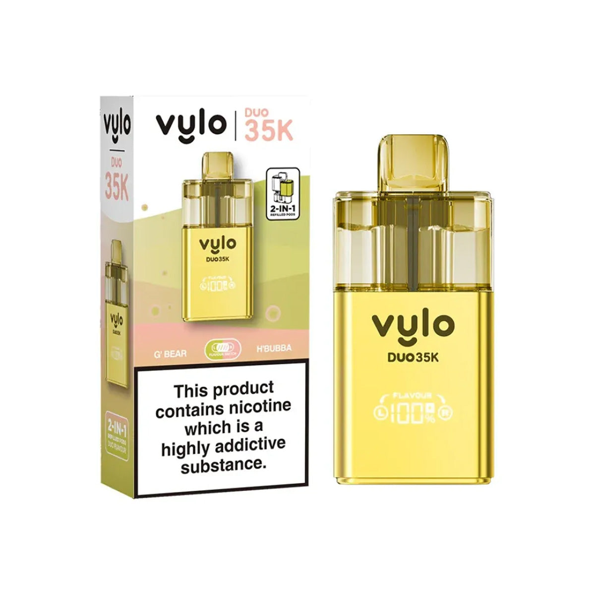 Vylo Duo 35,000 Pod Kit , G Bear, H Bubba  Flavour, Vape Wave UK