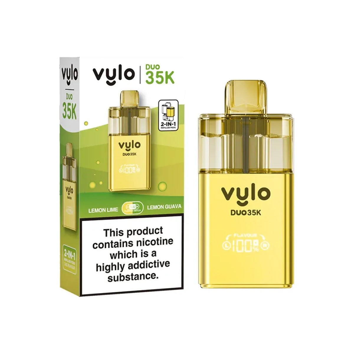 Vylo Duo 35,000 Pod Kit , Lemon Lime , Lemon Guava Flavour, Vape Wave UK