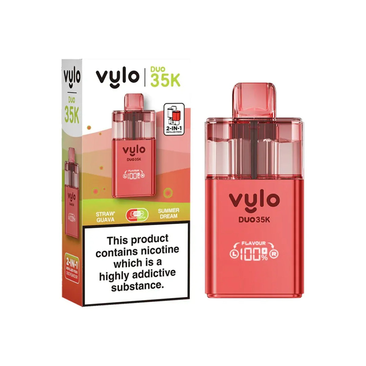 Vylo Duo 35,000 Pod Kit , Straw Guava, Summer Dream  Flavour, Vape Wave UK
